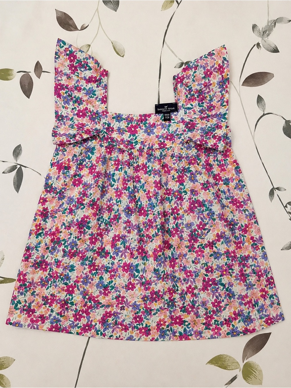 ✨ Like New Sergent Major Floral Dress – French Boutique Baby Girl Outfit 🌸🇫🇷